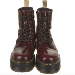 DR. MARTENS Patent Leather burgundy Jaydon Combat Boots